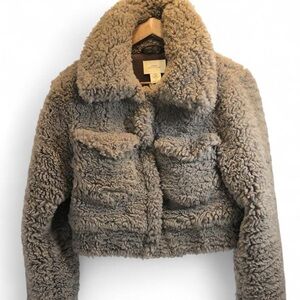 UO Brown Teddy Puffer Jacket